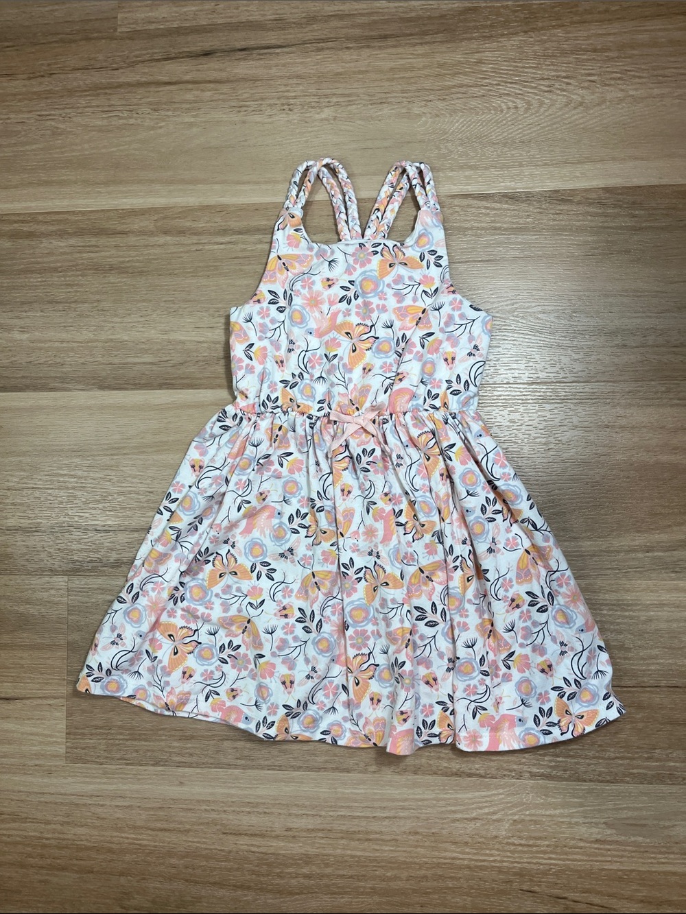 Tommy Bahama Toddler Girl Boho Floral Butterfly Summer Sun Dress, Size 4T